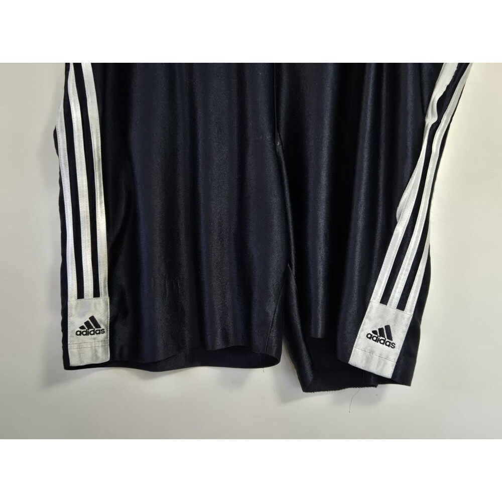 Vintage Adidas Basketball Shorts Mens L Navy Y2K Shiny Baggy Athletic - Picture 2 of 8